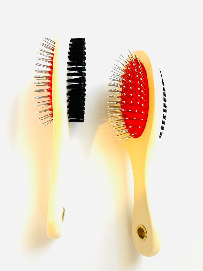 Double-Sided Pet Grooming Brush, Bamboo, for Dogs and Cats | Soft Bristles and Firm Pins, All Coat Types