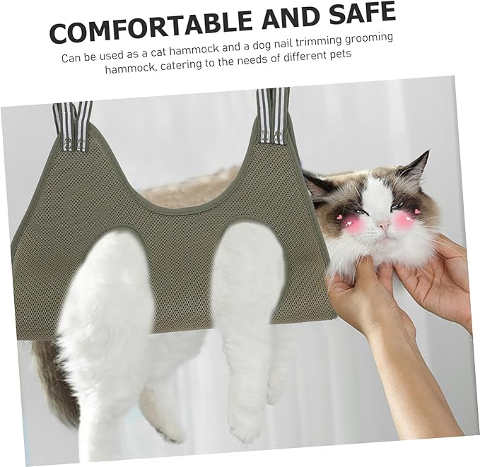 Toddmomy Cat and Dog Grooming Hammock Pet Grooming Leash for Nail Clipping Space-Saving Wall Door Mount Suitable for Elegant Home Decor Addition