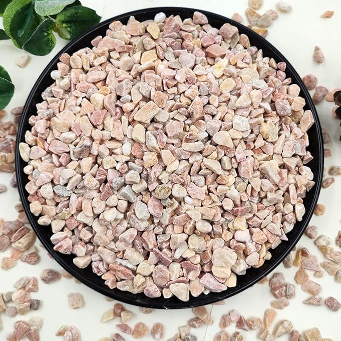 YISZM 2LB Succulent and Cactus Gravel Pebbles, 1/5 Inch Natural Decorative Polished Stones, River Rocks for Plants, Vases, Aquariums, Terrarium and Outdoor Gardening,Peach