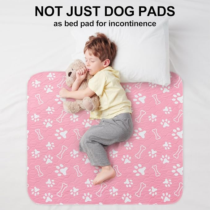 BEAUTYZOO 2 Pack Washable Pee Pads for Dogs, Reusable Puppy Pads for Potty Training, Waterproof Super Absorbent Whelping Pads Mats Non Slip Against Urine for Small Medium Dogs Cats, 36" x 36"