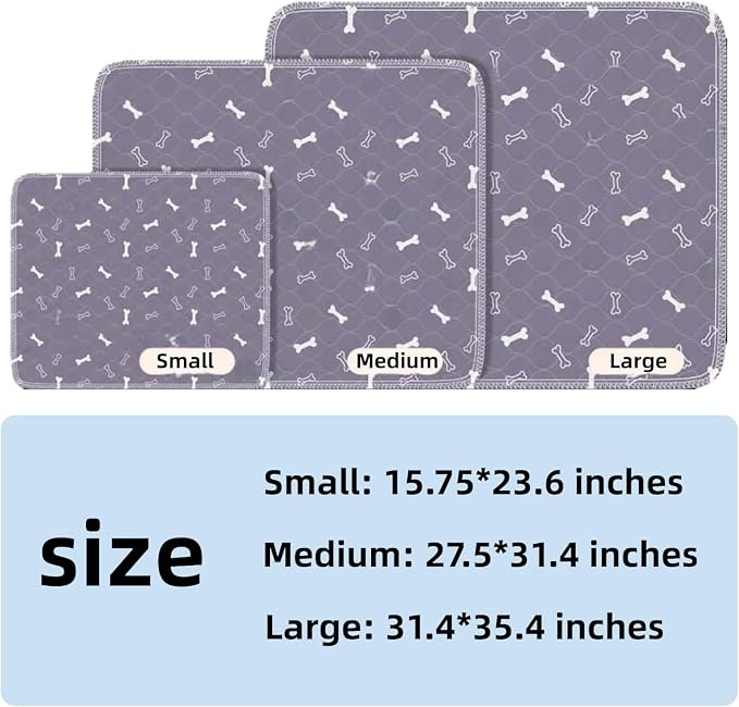 Puppy Pads with Pheromones,Washable Puppy Pee Pads for Dogs,Reusable Puppy Pads Washable for Dogs & Cats, Washable,Durable Leak-Proof & Anti-Slip Pet Training Pads for Home & Trave(Brown Bone, S)
