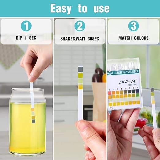 Hicarer 400 Strips Plastic pH Test Strips, Universal pH 0-14, Litmus Test Paper with Storage Case for Water Liquid Saliva Urine Soil Testing Pet Food and Diet Monitoring