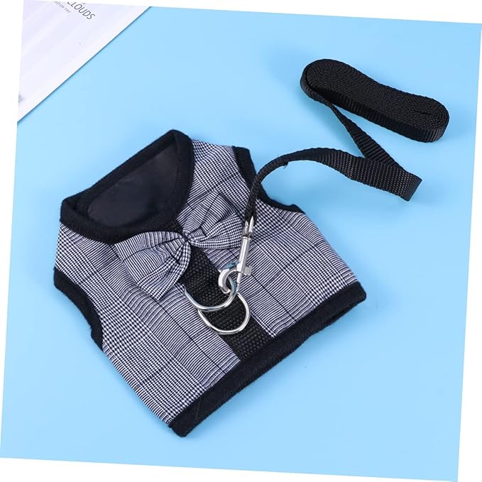 Toddmomy Small PET Vest Harness Breathable Mesh for Rabbits Guinea Pigs and Small Animals Adjustable Leash Lead and Traction Strap