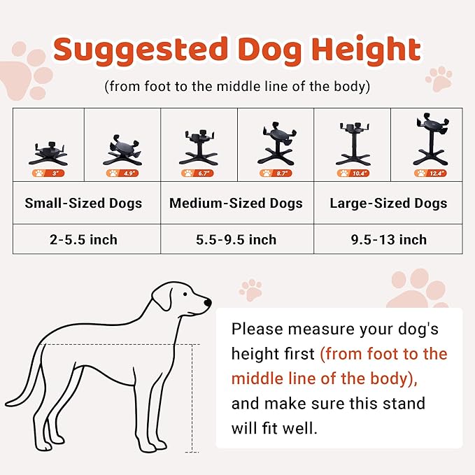 Elevated Adjustable Dog Bowl Feeding Stand, 3 Heights and Tiled Ajudst, Compatible with Moost Feeding Bowls, Great for Medium Large Dogs(1 Pack-C)