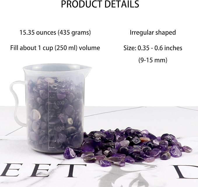 0.96LB Natural Amethyst Aquarium Gravel Vase Filler Crushed Crystal Quartz Succulent Rocks Fish Tank Decor Pebbles Bulk Polished Irregular Shaped - Amethyst