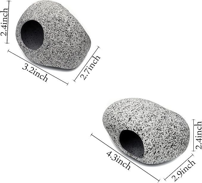 Aquarium Decorations Rock,Stackable Fish Tank Decor Cave, Ceramic Shelters | Shrimp Habitat, Breeding Tube, Hiding Cave, Stackable Fish Tank Decor Cave, Betta Fish