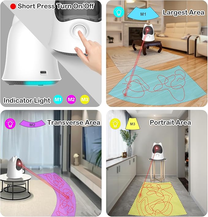 Muhhiba Cat Laser Toys for Indoor Cats, Random Trajectory Laser Cat Toy, Interactive Cat Toys for Bored Indoor Adult Cats/Kittens/Dogs