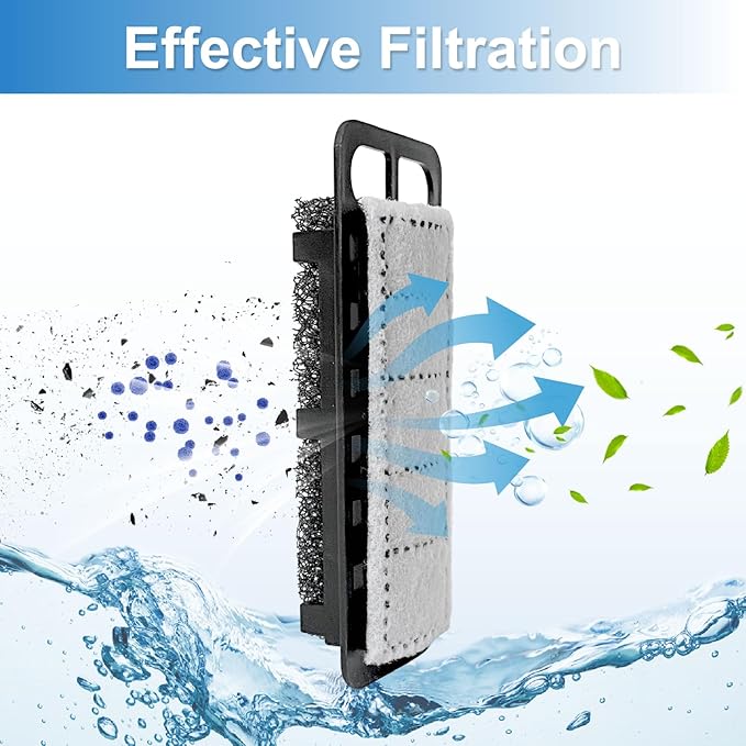 4 Packs Small Aquarium Filter Cartridges Replacement Filter Pad Compatible with TC007 Fish Tank Filter