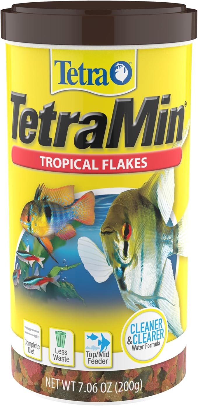 TetraMin Tropical Flakes Fish Food, Balanced Diet, 7.06 oz 12 Pack | Top- & Mid-Feeding Staple, Antioxidants, Proteins & Prebiotics, Less Waste