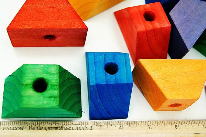 Trapeze Wooden Wood Blocks 18 Very Large Bird Parrot Parts Toy for Macaw Amazon