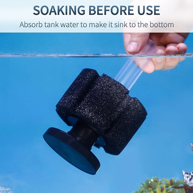 Pawfly Aquarium Bio Sponge Filter Quiet Fish Foam Filter with Airline Tubing Suction Cups Check Valve Connectors and Control Valve Accessories for Betta Fry Shrimp Small Fish Tank up to 30 Gallon