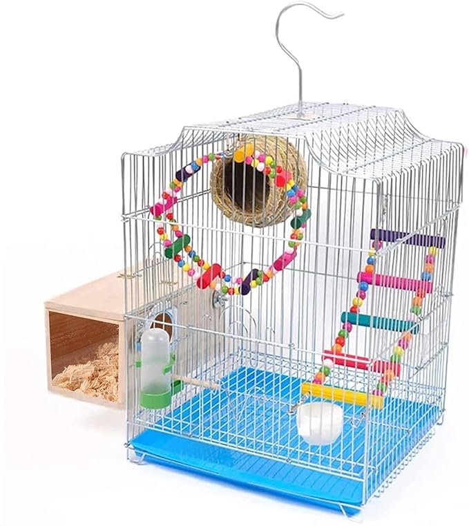Bird Nesting Box Parakeet Parrot Breeding Nest Wooden Acrylic Transparent Bird House with Small Nest for Small Parrot Conure Lovebirds (Large)