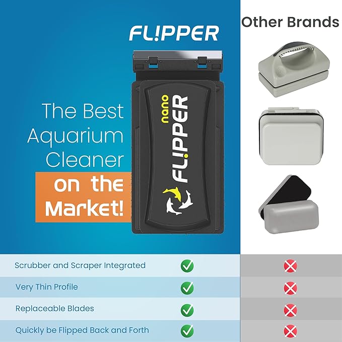 - Flipper Nano Aquarium Algae Cleaner For Glass Tanks Only Upto 1/4-Inch …