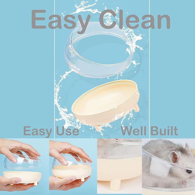 Meow&Woof Hamster Sand Bath Container & Dust-Free Bath Sand Set, 6.5" Sandbox Toilet for Hamster, Gerbil, Chinchilla, Mice – 2.2 lbs Potty Litter Sand for Small Animals (Light Green)
