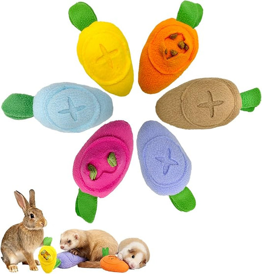 Hamiledyi Guinea Pig Foraging Toys Rabbit Enrichment Interactive Toy for Relieve Boredom Food Hide Puzzle Toys Exercise Acitivity Forage Toy for Hamster Chinchilla Small Animals (6 Pieces)