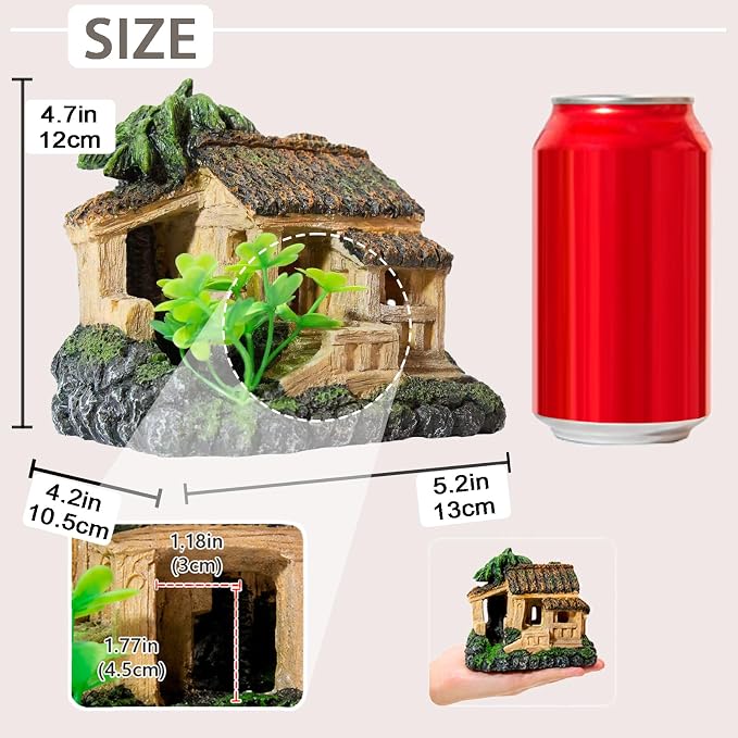 Resin Castle Decorations Set Fish Tank Bubbler Aquarium Decor | Aquarium Bubbler Betta Hideout Fish House Fish Tank Decor Air Stones For Aquariums Fish Tank Accessories Aquarium Cave