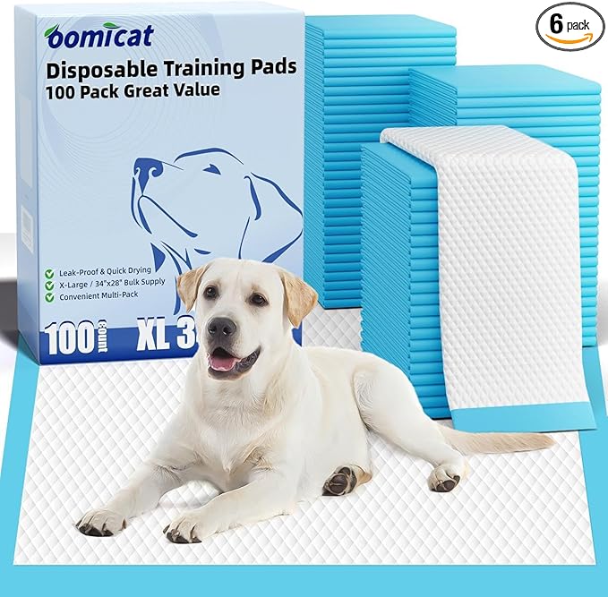 Puppy Pads XL 100 Count, Dog Pee Pads Extra Large, 34"x28" Pee Pads for Dogs, X-Large Disposable Dog Training Pads Super Absorbent&Leak-Proof, Quick-Dry Potty Piddle Pads for Doggy, Cats, Pet Supplies