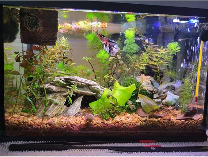 19 inches LED Aquarium Light, 10W Fish Tank Light Underwater Light Submersible Crystal Glass Lights, 9.2ft/2.8m Long Wire Length, White