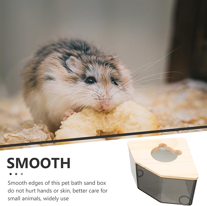 Mikikit Hamster Sand Bath Box Transparent Dust Bath for Chinchilla Pets Cute Design for Fun Bath Durable Construction Hamster Bathroom Accessories