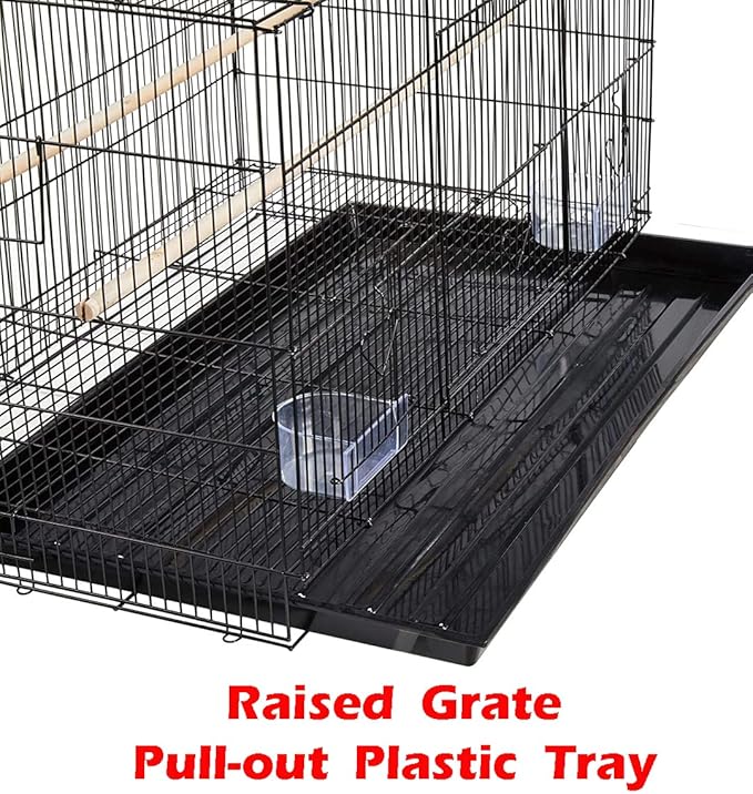 55" X-Large with 3/8-Inch Tight Bar Spacing for Multiple Flight Small Size Bird Aviary Budgie Canary Finches Breeding Home Cage with Removable Rolling Stand