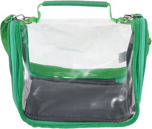 Levemolo Small Portable Bird Cage Carrier for Travel – Lightweight Plastic Parrot and Budgie Travel Cage Bag, Compact Green Pet Bird Carrier for Outdoor Trips and Vacations