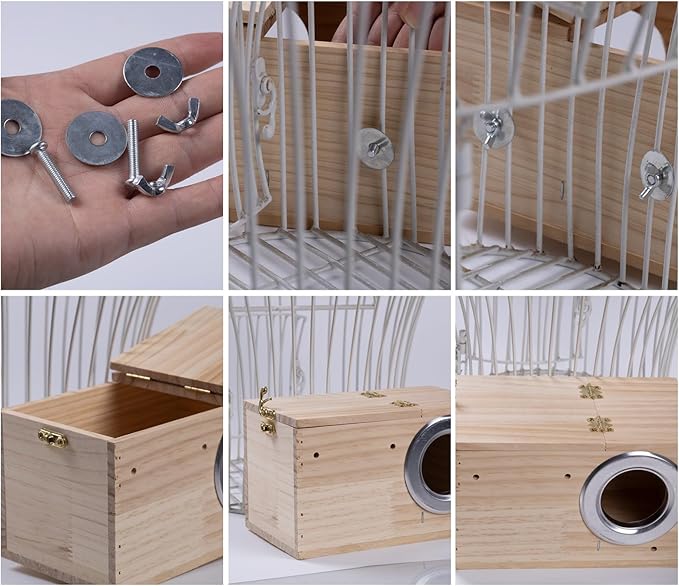Parakeet Nesting Box - Bird House for Breeding Lovebirds, Cockatiels, Budgies, and Parrotlets – Includes Perch and Easy Access for Care (Style1)