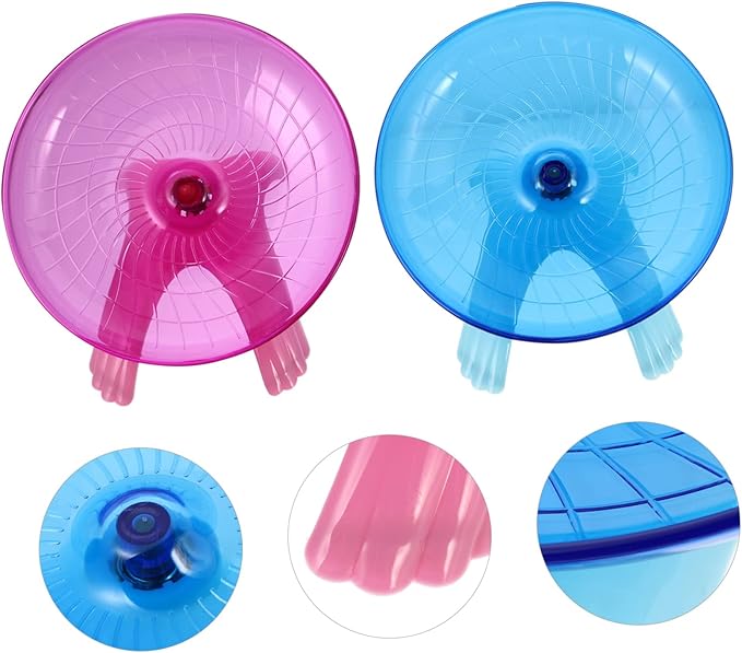 NOLITOY 2pcs Hamster Running Toy Flying Saucer Wheel Pet Exercise Accessory for Hamsters Gerbils and Colors Fun Activity for Bored Pets