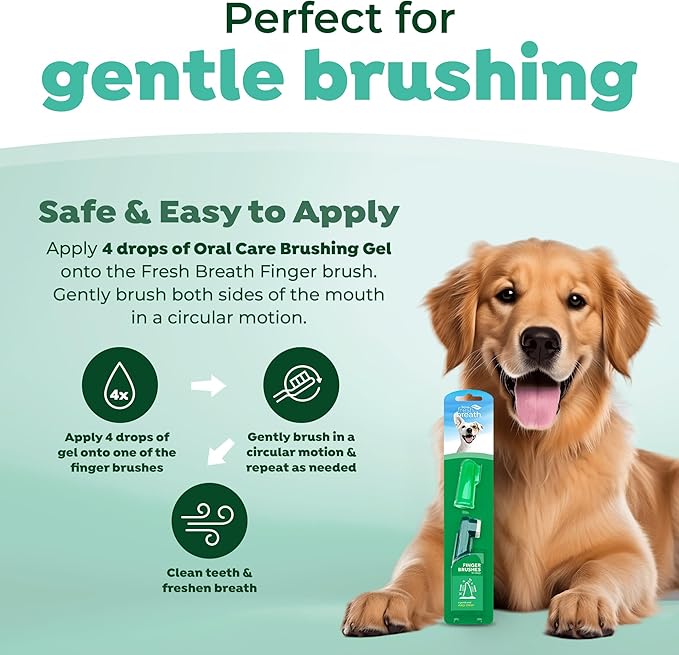 TropiClean Fresh Breath TripleFlex Toothbrush for Large Dogs | Use Toothpaste or Gel | 360-Degree Toothbrush | Complete Dental Care