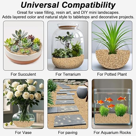 Beige River Rocks, Landscaping Pebbles, Succulent & Cactus Gravel, 5 Pounds | Decorative Ornamental Stones, Gravel Filler For Flower Bed, Fish Tank, Vases, Plants, Home And Garden Decoration