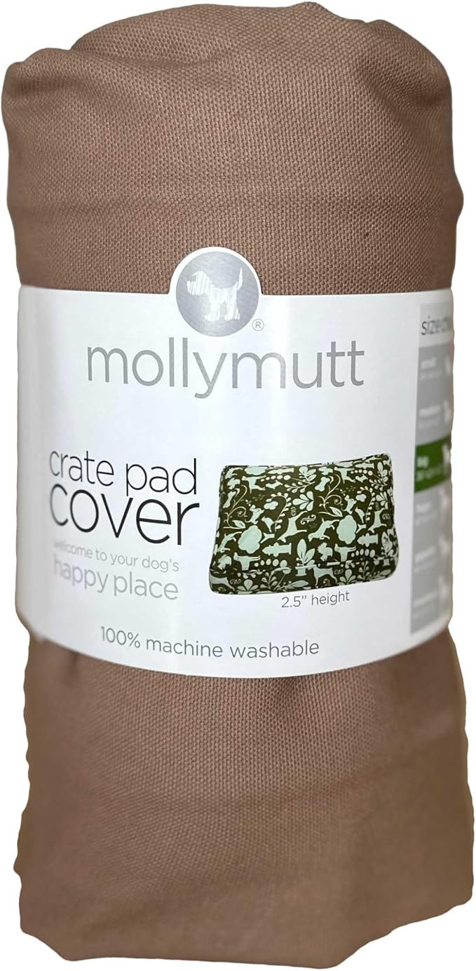 Molly Mutt Dog Crate Pad Cover, 100% Cotton Canvas Cover for Dog or Puppy Crate Bed, Durable, Washable, and Free of Harmful Chemicals, Pre-Shrunk, 24"x18"x2.5", Wild Horses