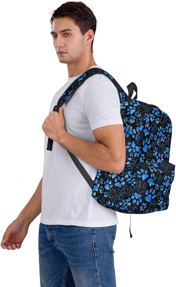 Paw Print Backpack for Women 16.9 inch Travel Casual Laptop Backpack Lightweight Waterproof Hiking Daypack