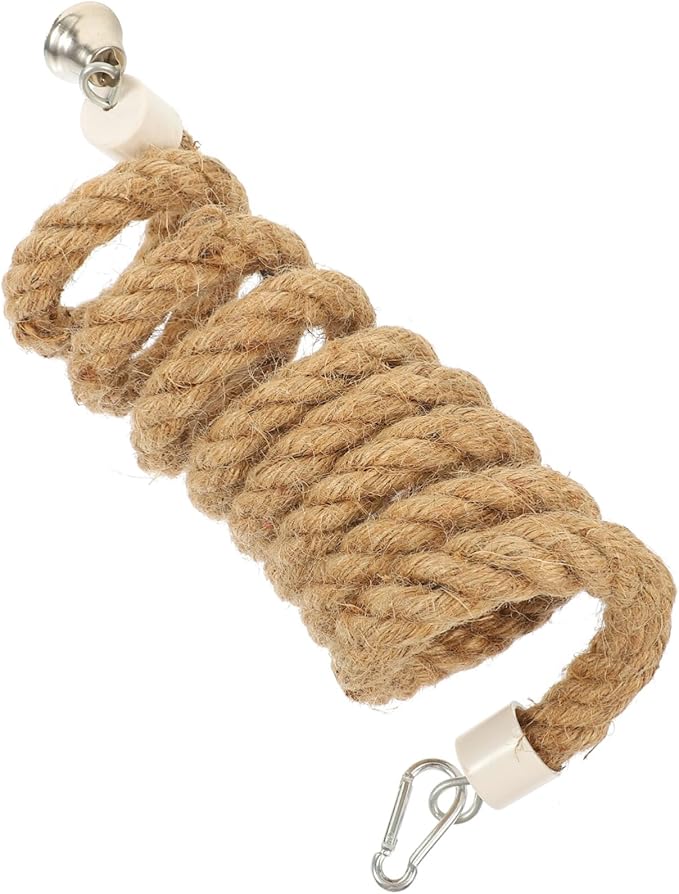 balacoo Bungees Climbing Toys Bungee Standing Hanging Rope Spiral Bird Jute Perches Conures Perch Plaything Cage Swing Parrot Parakeet Funny Small Toy Parakeets Chewing Comfy for Stand