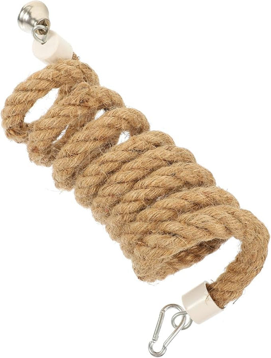 balacoo Bungees Climbing Toys Bungee Standing Hanging Rope Spiral Bird Jute Perches Conures Perch Plaything Cage Swing Parrot Parakeet Funny Small Toy Parakeets Chewing Comfy for Stand