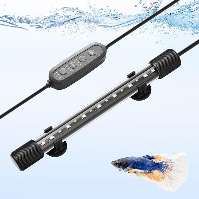 FEDOUR 11in Submersible Aquarium LED Light, 24/7 Mode Aquarium Lights with Full Spectrum RGBW LEDs, IP68 Waterproof Fish Tank Light with Dimming, Timming and Color Adjustable