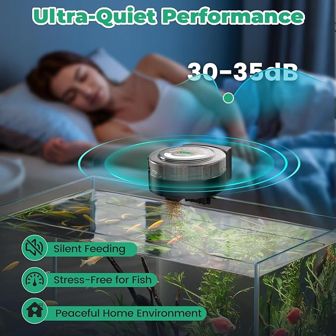 hygger Automatic Fish Feeder for Aquarium: Auto Fish Food Dispenser with LED Display & Timer, Precision Auto Aquarium Vacation Feeder for Fishes with 3 AA Batteries for Betta Turtle Goldfish