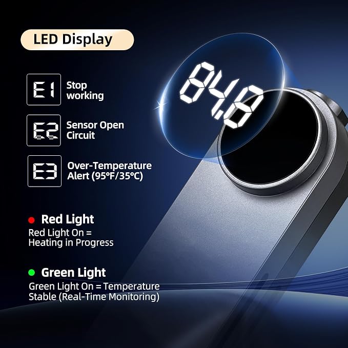 300W for 40-75gal, Digital Display. Overheat/Dry-Run Safe with Error Codes. Explosion-Proof. Ext. Controller