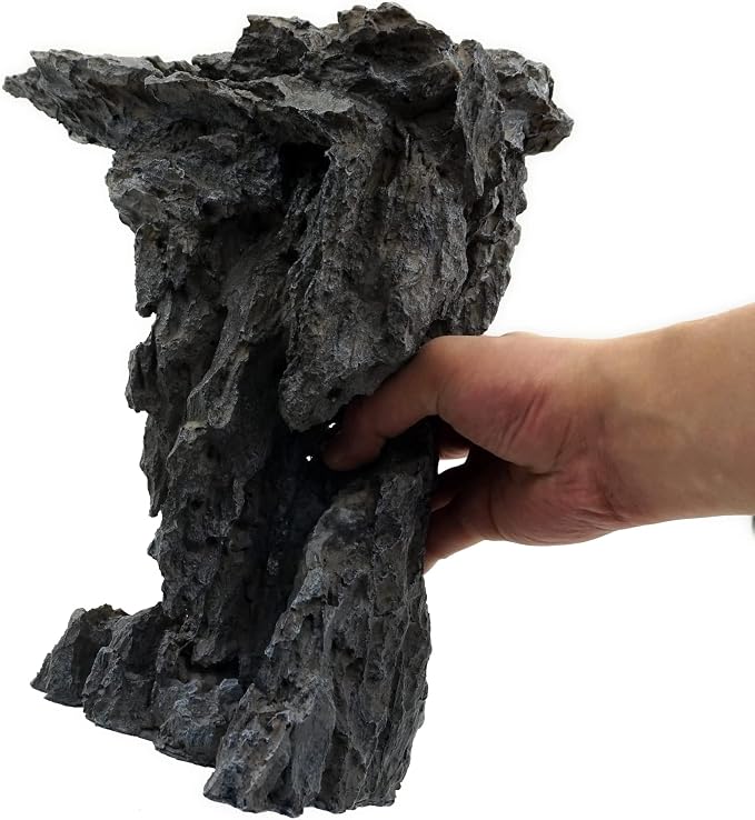 Allcolor Aquarium Rock Decor, 5-Piece Twilight Set for 20-30 Gallon Tanks | Five movable cliff modules create an expansive rimless-style landscape with open swimming space.
