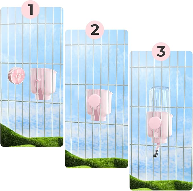 mini&moe Guinea Pig Water Bottle No Drip - 17oz Rabbit Water Dispenser for Cage Crate BPA Free for Syrian Dwarf Hamster Bunny Gerbils Chinchilla Ferret Squirrel Small Animal