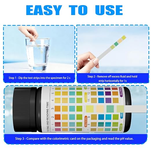 pH Test Strip 0-14 - 200 Strips Universal Litmus Paper Quick Reliable pH Testing Kit for Liquid Testing, Drinking Water, Saliva, Aquariums, Labs and Soap Making