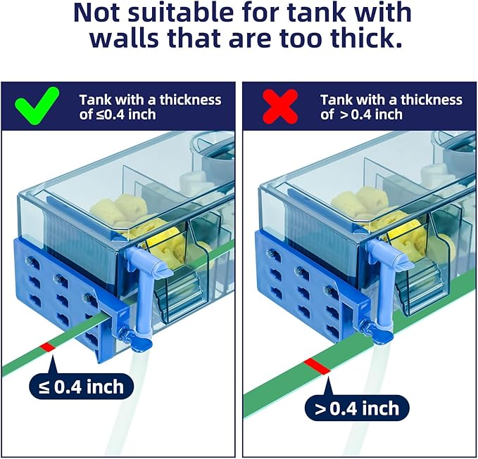 Multi-Stage Hang-On-Back Aquarium Filter for 20-50 Gallon Fish Tanks Waterfall Oxygenation & Ultra-Quiet HOB Filter System with Splash Guard & Dual Mounting (18 Inch)