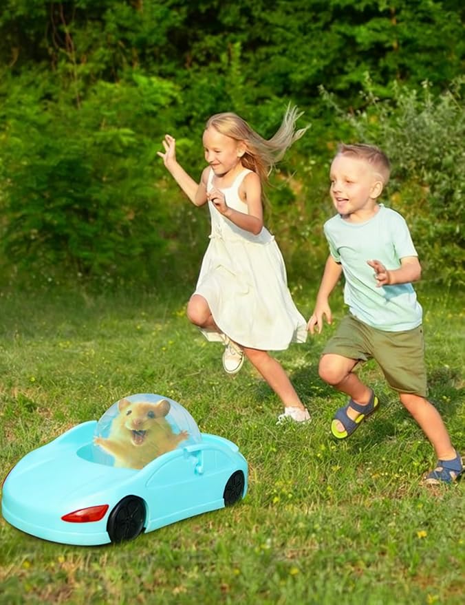 3 in 1 Dwarf Hamsters Exercise Ball Super Cute Pet Sports Car for Robo,Siberian,Russian Dwarfs Hamster - Easy Spin, Lock and Spins, Lock Car Spin - 4.7 Inches Mini Ball Only for Small Hamster
