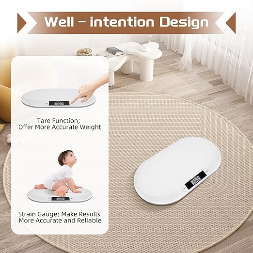 Digital Baby Scale, Infant Scale with LCD Screen, Multifunctional Pet Weight Scale for Cats and Dogs, 20kg/44lbs Load Capacity, Accurate 10g, Auto Off (Kg/Lbs/Stones)