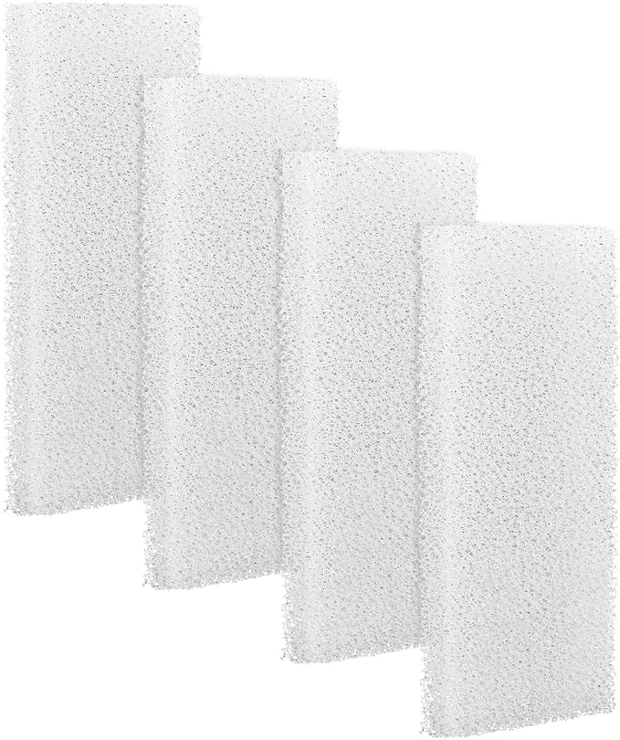 4 Pcs Aquarium Bio Sponge Foam Filter Pads Compatible with Fluval U2 | Underwater Filter Foam Sponge Pad, Aquarium Underwater Filter Accessories, Compatible for Aquarium, Fish Tank, White, A486