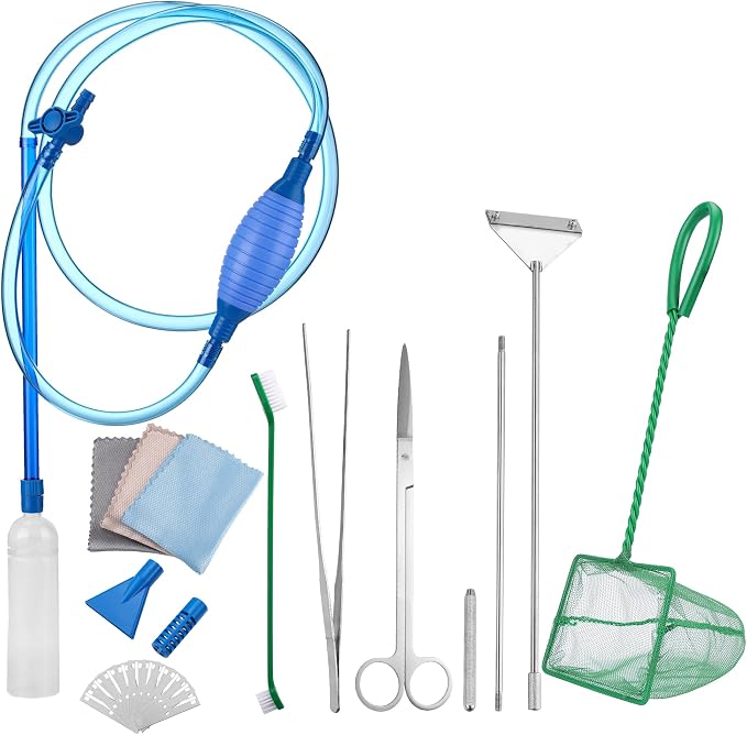 Lpraer 8.53ft Aquarium Siphon Vacuum Cleaner Tool Kit for Fish Tank Water Change Cleaning Sand & Gravel, Compatible with Various Tank Sizes