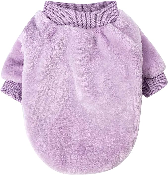 FabriCastle Small Dog Sweaters, 2-Pack Dog Clothes for Small Dogs Girl & Cats, Ultra Soft and Warm Pet Coats, Winter Pet Jacket, Doggy Apparel Costumes, Puppy Outfits (Pink,Light Purple, Medium)
