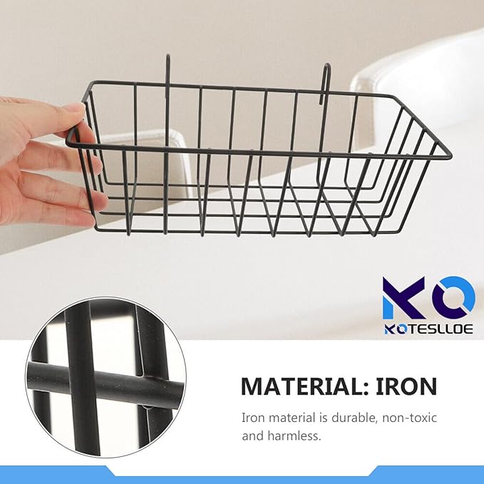 Hay Feeder for Rabbit, Guinea Pig, Bunny, Chinchilla, Heavy-Duty Metal Frame Hay Feeder, Small Animal Basket with Hook Metal Grass Holder Black