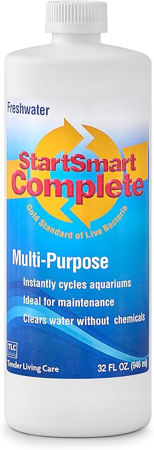 TLC Products StartSmart Complete Freshwater Aquarium Cycle Starter & Beneficial Nitrifiers, Supports Clear Water & Biofiltration, Reduces Excess Sludge, 32 oz. (946 ml)