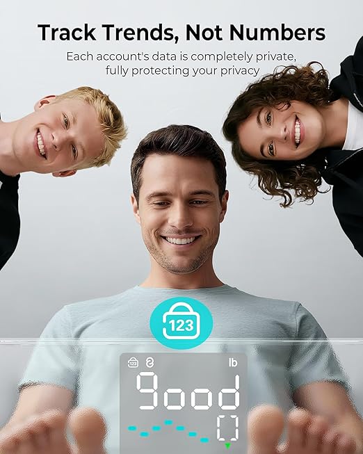 Ovutek Smart Body Fat Scale, High Accurate Digital Bathroom Scale with 13 Body Composition Metrics Including BMI, Muscle Mass, Most Accurate to 0.05lb with Fitness App, White