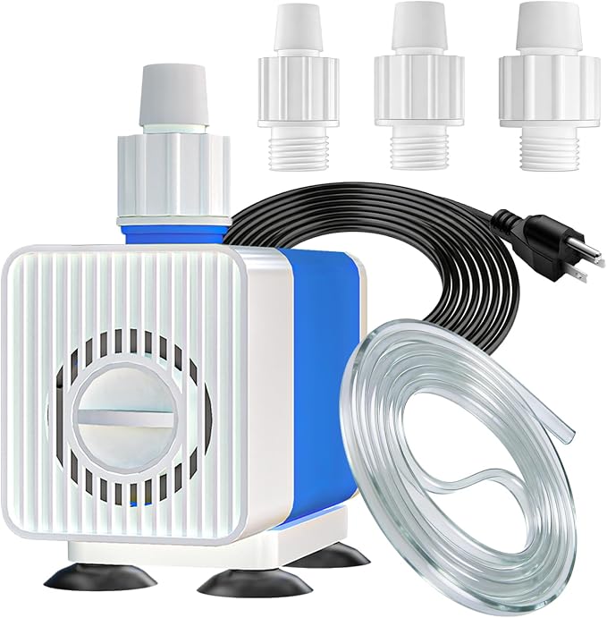 530GPH Submersible Water Pump with 6.9ft. High Lift for Fountains | with 4.9ft. Hose，Ultra-Quiet, Adjustable Flow Rate for Hydroponics, Ponds, Aquariums, and More