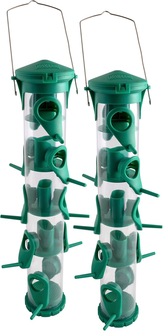 Kaytee Songbird Wild Bird Diffuser Tube Feeder with 10 Perches, Pack of 2